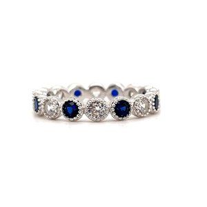 Blue Sapphire Diamond Eternity Band